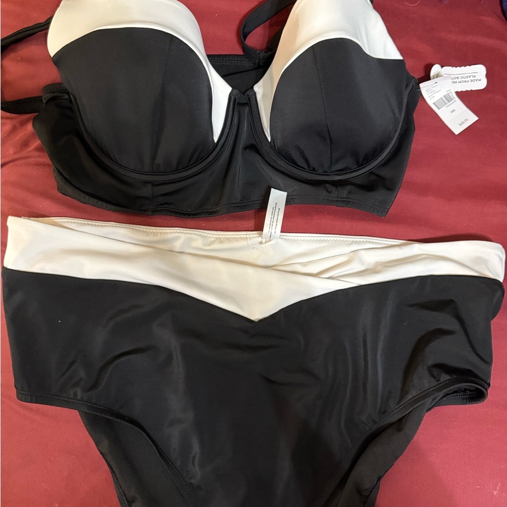 Lane Bryant Black and White Bikini